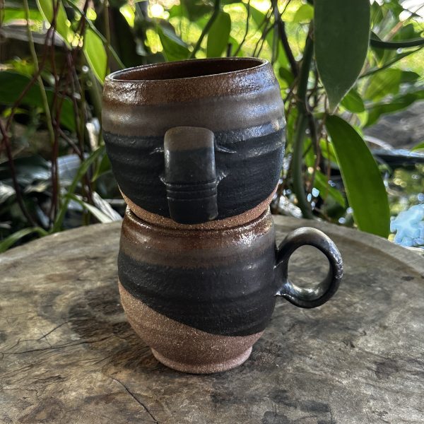 Japa Mug in Matte Black and Toffee - Image 6